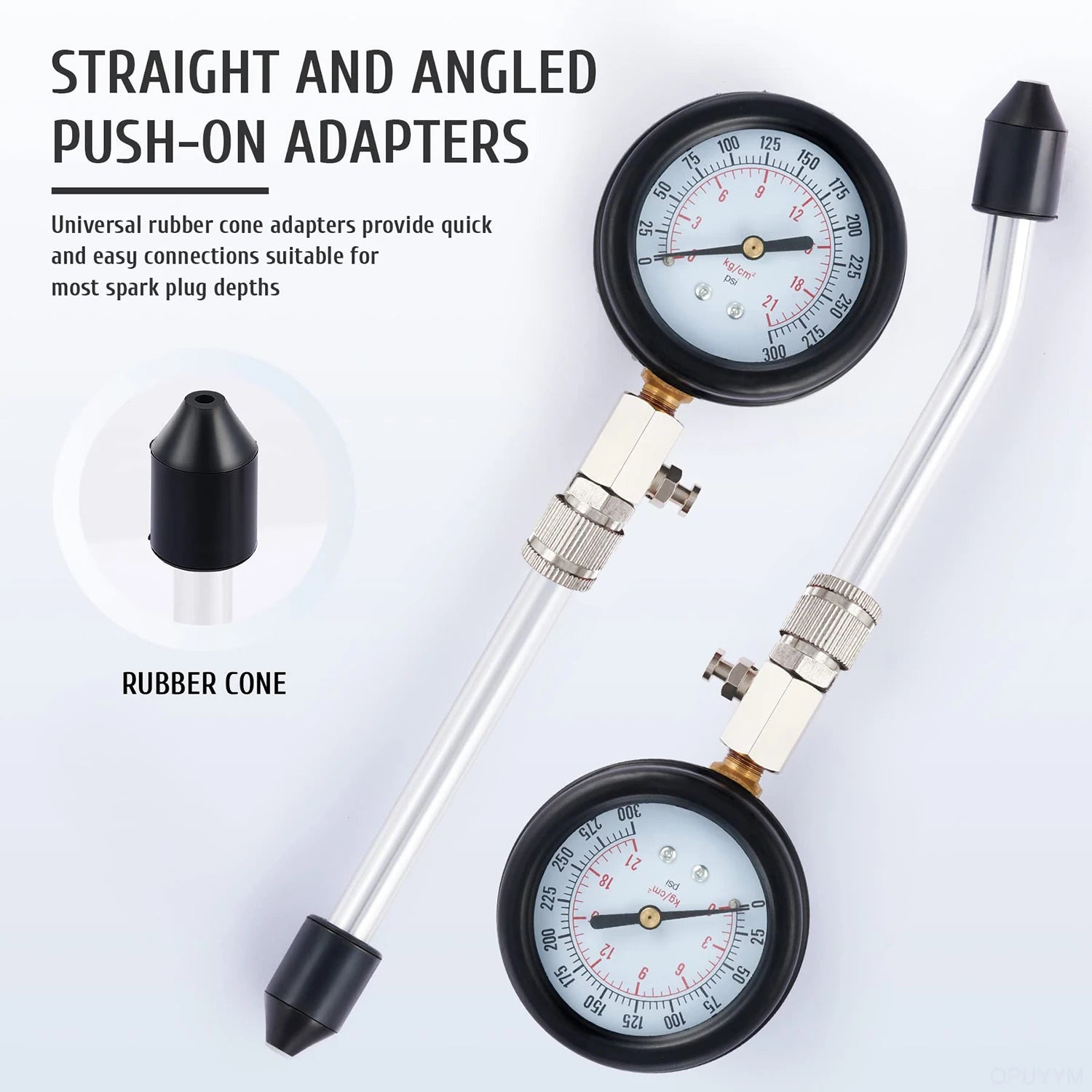 0-300 PSI Petrol Gas Engine Cylinder Pressure Gauge Automotive Tool for Motorcycle Car Truck Compression Tester Kit