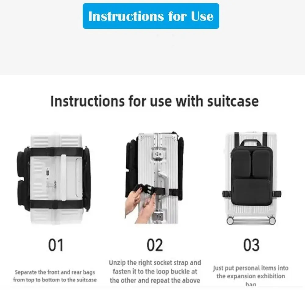 Adjustable Straps Boarding Case Hanging Bag Expansion Removable Suitcase Additional Handbag Large Capacity Foldable