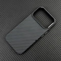 For Magsafe Carbon Fiber Texture Armor Case For iPhone 17 17Pro Max 16 Pro Ultrathin Alloy Lens Wireless Charge Hard Cover Coque