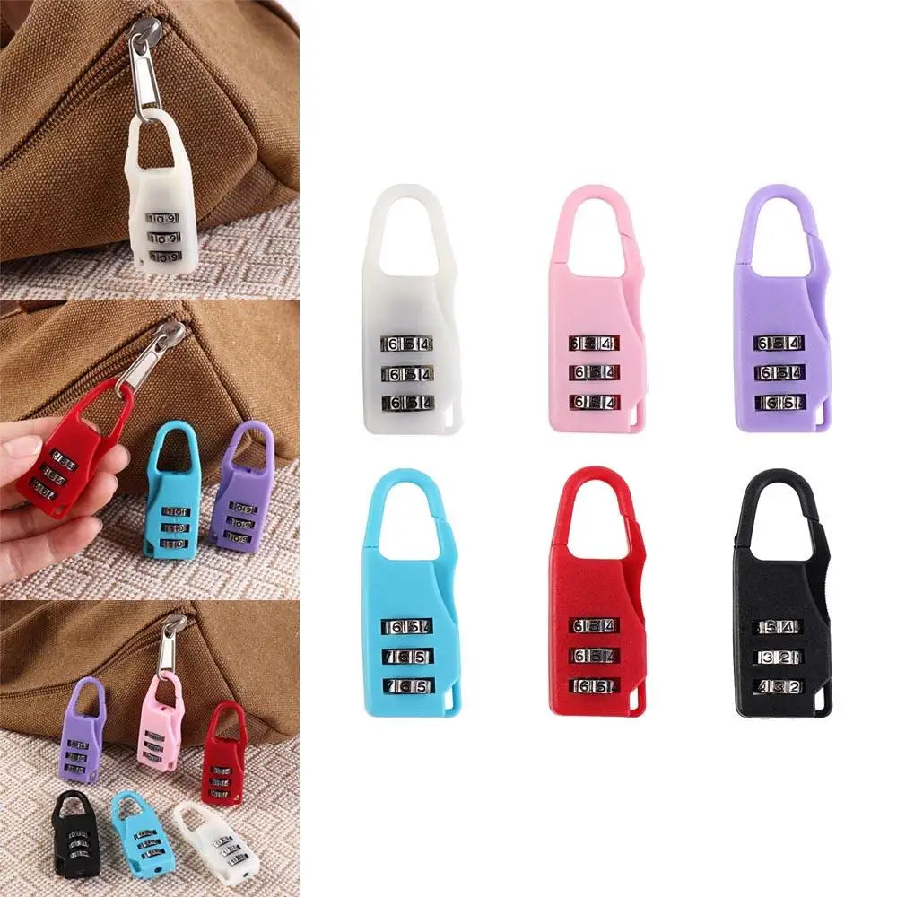 Digit Suitcase Combination Lock Anti-theft Plastic Mini Combination Padlock 3 Dial Digit Luggage Travel Lock
