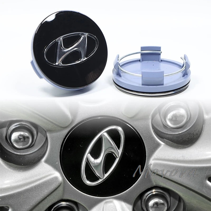 4pcs 3D 60mm For Car Metal Emblem Wheel hub Center Cap Metal Covers For Hyundai Tucson IX35 I30 I20 Kona Coupe Veloster I40 Getz