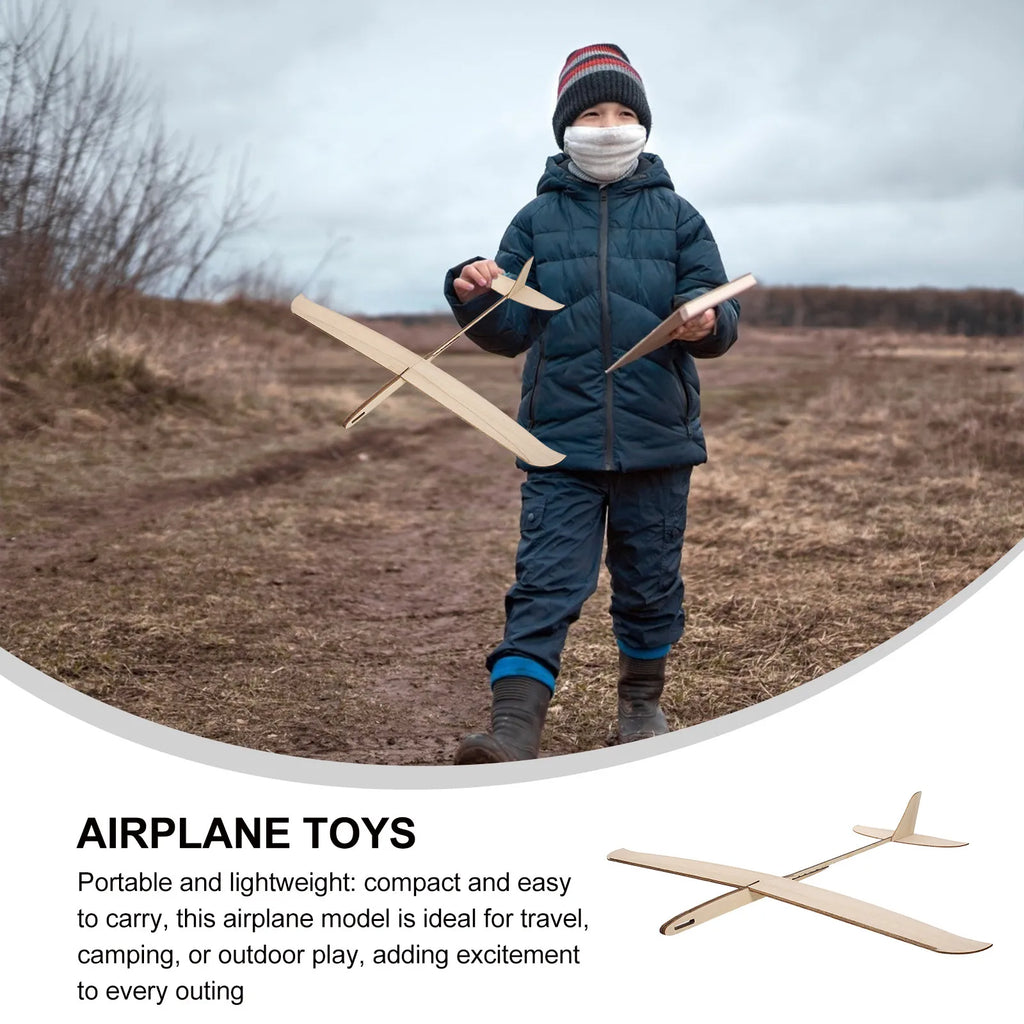 DIY Wooden Airplane Craft Paintable Unfinished Glider Plane Kit for Kids Creative Coloring Outdoor School Fun Activity