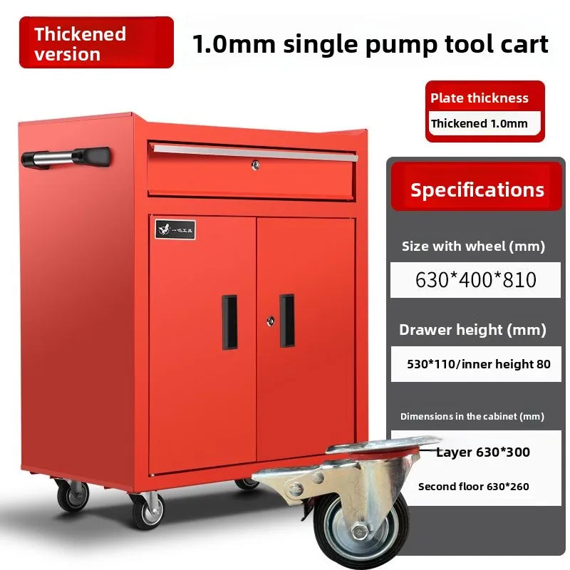 Heavy Duty Tool Cabinet with Wheels – Thick Steel Rolling Tool ChestLockable Drawers & Storage Organizerfor Garage Workshop