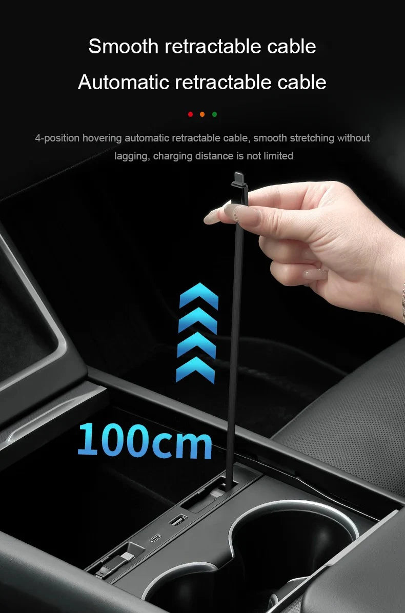 For Tesla Model Y Juniper Fast Charger USB Shunt Docking Station for Model 3 Highland Sunken Adapter Powered Splitter Extension