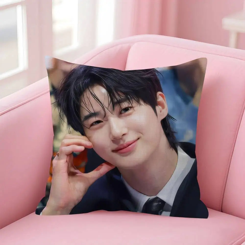 Korean Celebrity Byeon Wooseok Double-sided Printed pillow cover Short plush Suitable living rooms bedrooms throw cushion cover