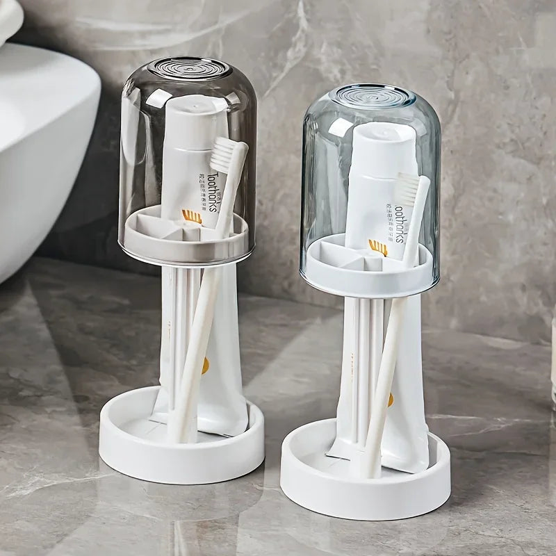 A Bathroom Dustproof Toothbrush Cup Holder, Waterproof Toothbrush Holder, Toothbrush Toothpaste Sorting Rack