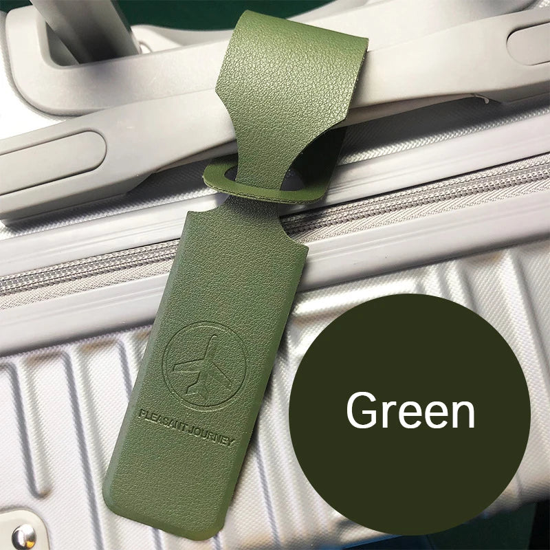 Luggage Tag PU Leather Long Strip Hanging Luggage Tag Portable Travel Accessories for Suitcase Backpacks Name ID Address Tags