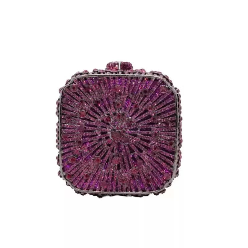 Crystal Rhinestones Diamond Evening Bag Glitter Mini Box Luxury Designer Fashion Clutch Purse For Wedding Party Women Handbag
