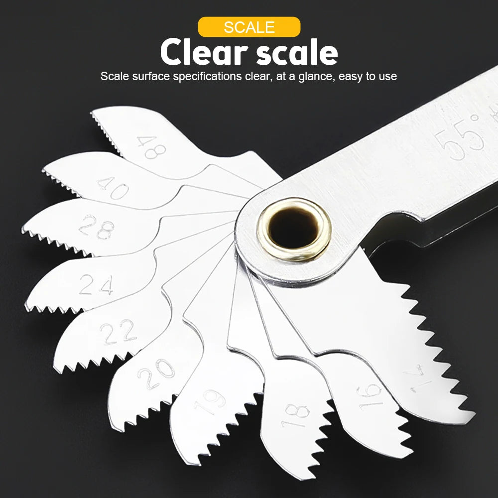 Thread Pitch Cutting Gauge Set Inch 55° Metric 60° Thread Gauge Measuring Tools Thread Pitch Cutting Gauge Tool