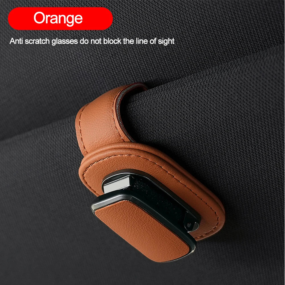 Car Eyeglass Storage Clip Sun Visor Sunglasses Holder Super Fiber Leather for Auto Interior Accessories Car Eyeglass Holder