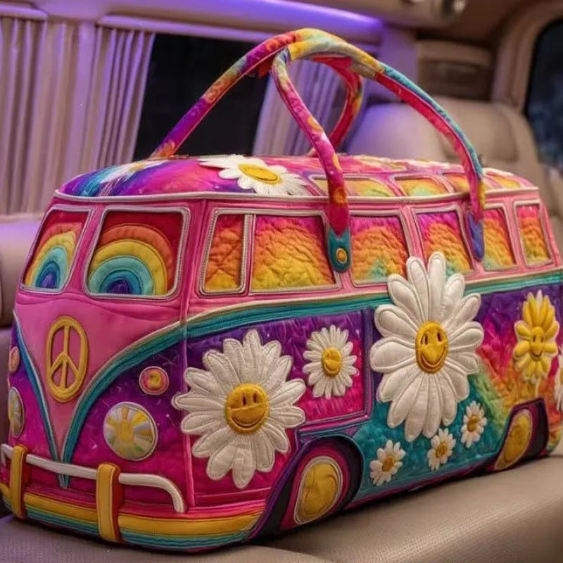 Quilted Duffle Bag Large Capacity 3D Quilting Craft Travel Duffel Bag Tote Bags Short-distance Handbag