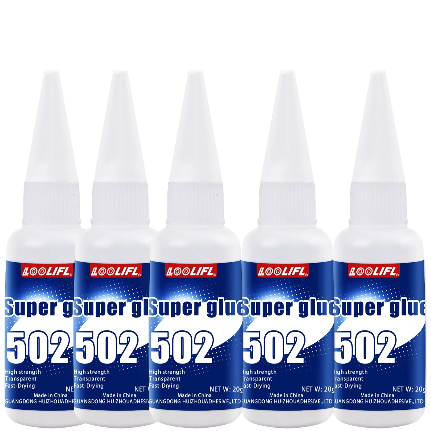 LOOLIFL20G 502 Super Glue Cyanoacrylate Instant Quick-Dry Adhesive Strong Bond for Metal Wood Plastic Rubber Glass Leather1-5PCS