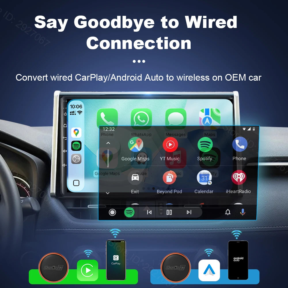 CarlinKit Mini Ultra 3 Wireless CarPlay Adapter Android Auto Box Wired To Wireless USB Plug & Play Bluetooth WiFi Seamless OTA