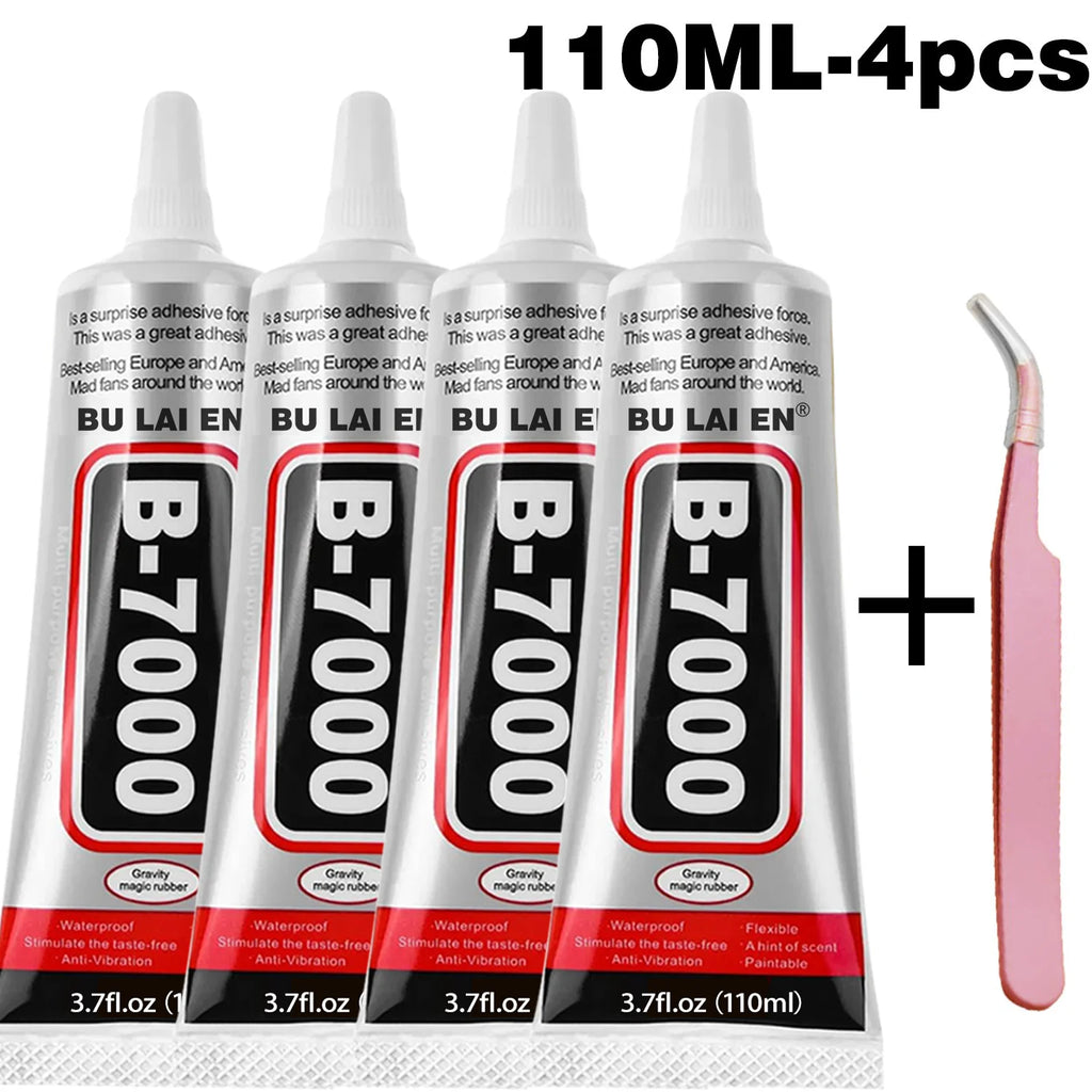 15ML 50ML 110ML B-7000 Clear Contact Universal Glass Plastic DIY Glue B7000 with Precision Applicator Glue B-7000 Mobile Phone Screen High-Strength Waterproof Adhesive Includes precision tweezers.