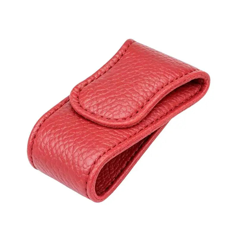Magnetic Leather Sunglasses Clip for Car Sun Visor One Hand Operation No Damage Install Universal Vehicle Eyeglass Card Holder
