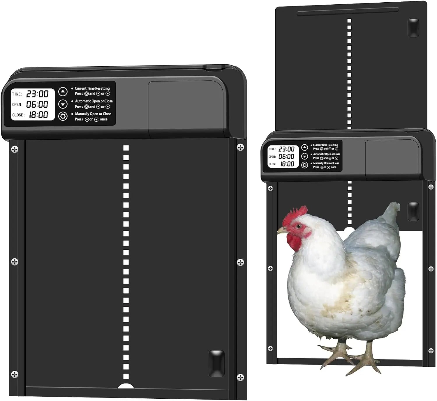Safety Gate Anti-Pinch Function Small Pet Supplies LCD Display Automatic Chicken Coop Door Controlled Open Retractable Door