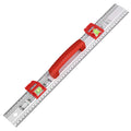 Aluminum Alloy Level Ruler Marking Layout Ruler Multifunctional Sliding Guide Marking Rulers with 2 Spirit Level for Woodworking