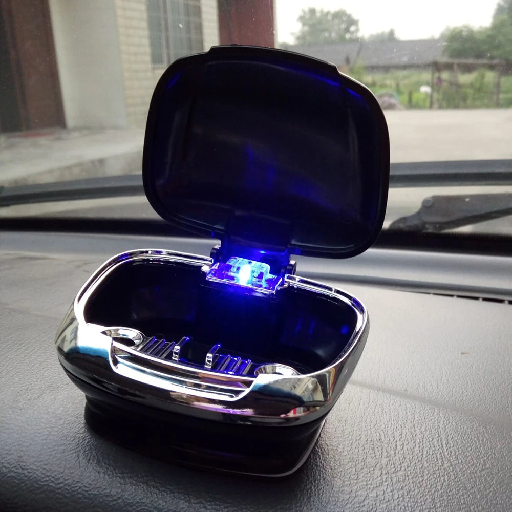 Car Ashtray with LED Light Auto Ashtray Cigarette Flame Retardant Smoke Ash Holders Car Interior Decor Accessories
