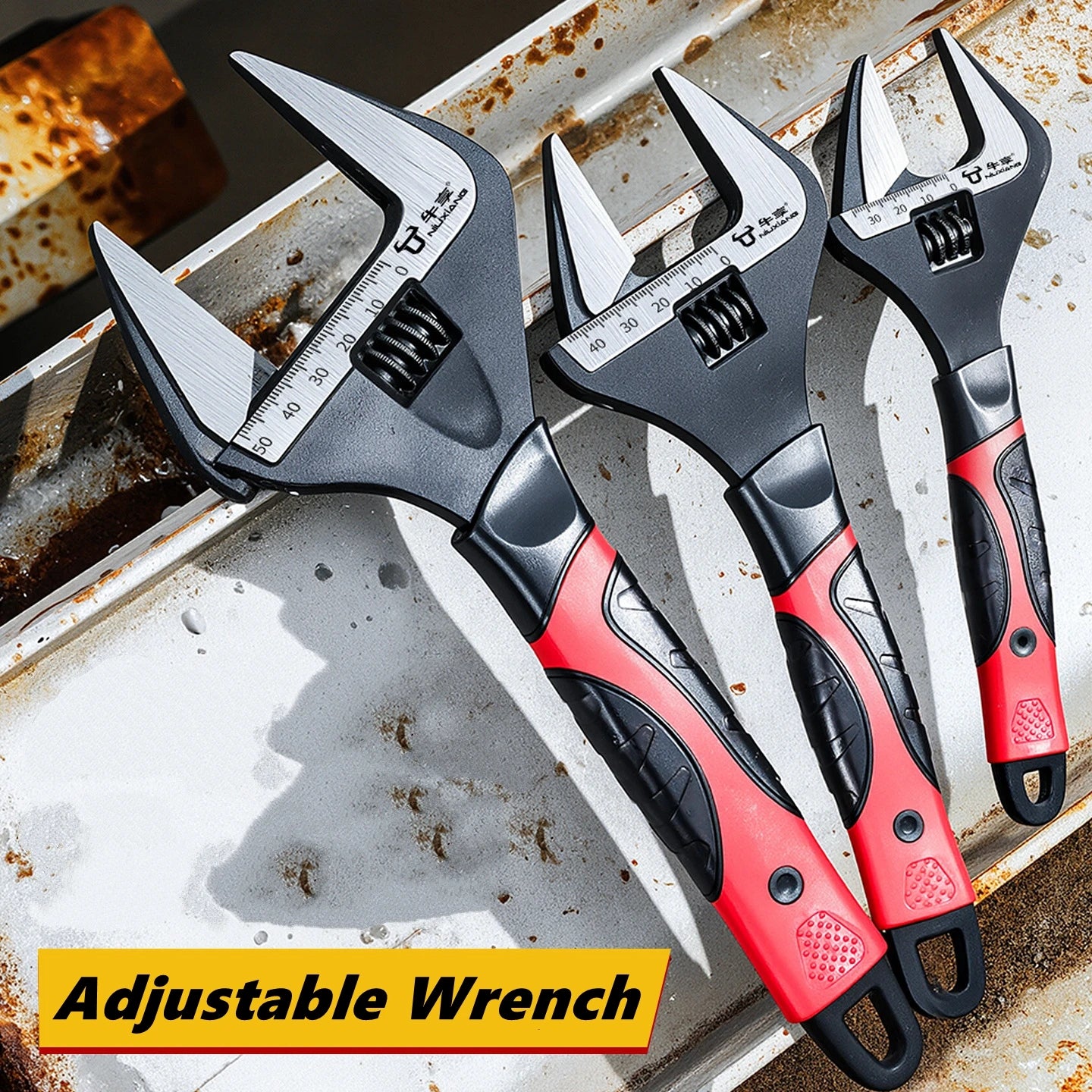 Adjustable Wrench Stainless Steel Universal Spanner Bathroom Wrench Large Open High Quality Plumbing Repair Tool Household