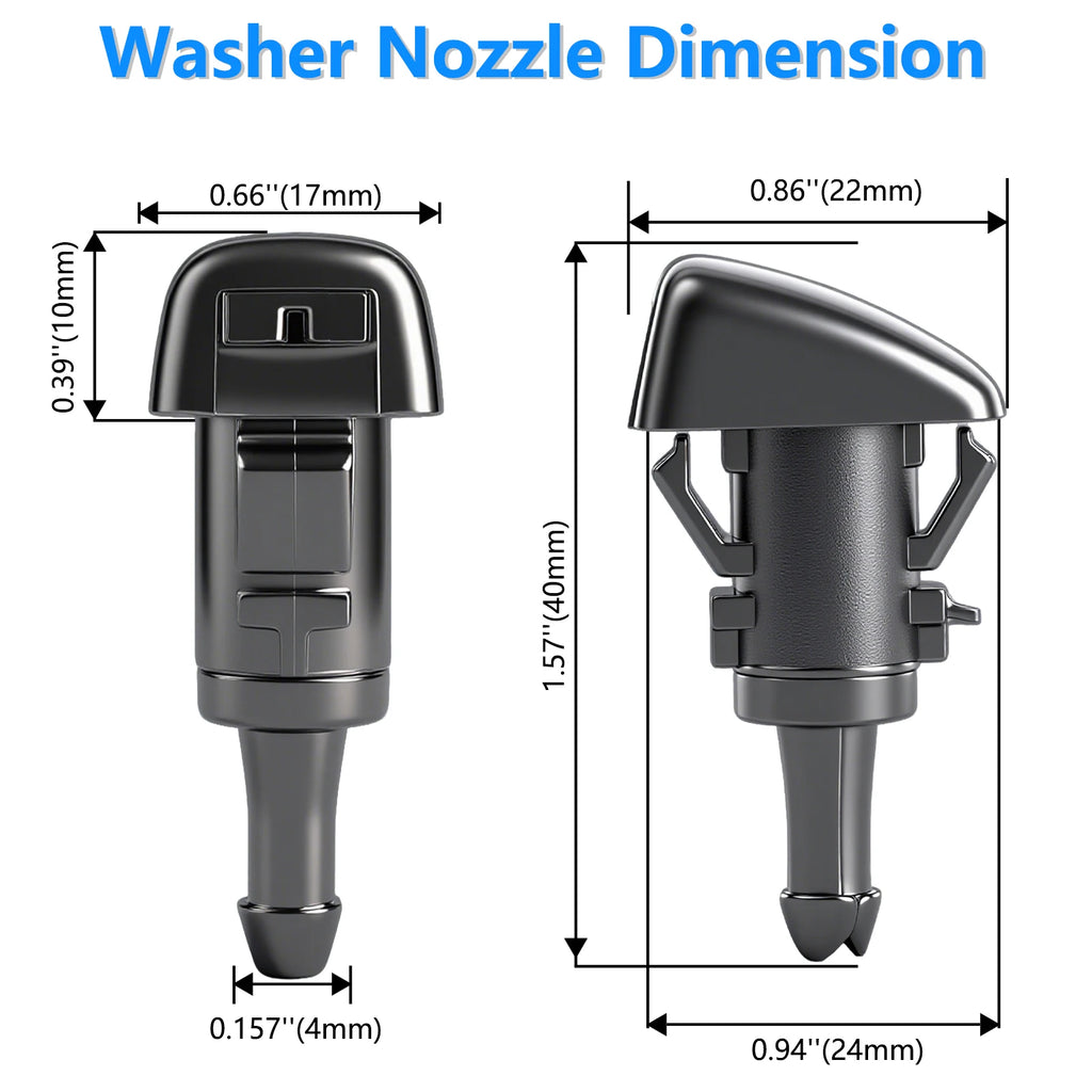 Erick's Wiper 2Pcs Front Windshield Washer Jet Nozzle For Dodge Avenger Charger Durango Grand Caravan Journey Magnum Ram