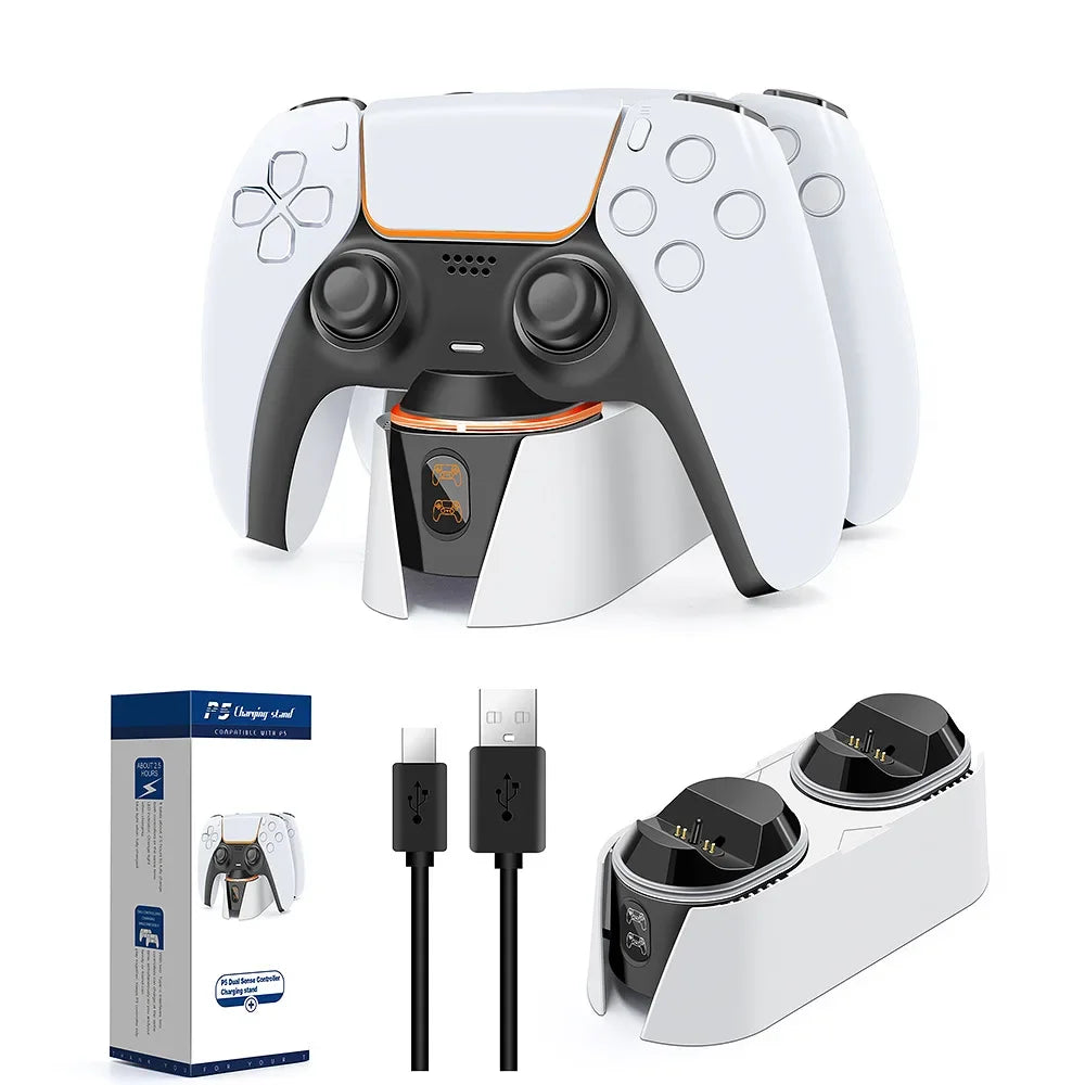Dual Fast Charger for PS5 Wireless Controller USB 3.1 Type-C Charging Cradle Dock Station for Sony PlayStation5 Joystick Gamepad