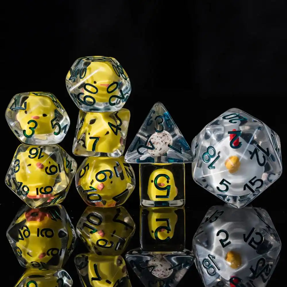 Cusdie Cute Animals DnD Dice Resin D4 D6 D8 D10 D% D12 D20 Polyhedral Dice Set for D&D Pathfinder Role Playing Table Board Games