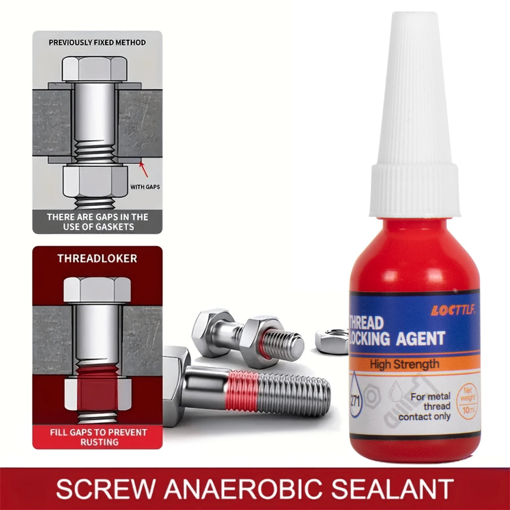 10ml Threadlocker 271Red High-Strength Thread Locker Screw Adhesive Lock Tight Seal Fasteners Anaerobic Curing Metal Glue