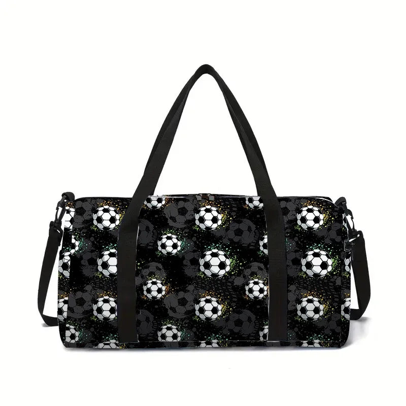 Jumping Football Large Capacity Luggage Bag  For Boy And Girls Best Gifts 2D Flat Cartoon Travel Duffels Hand Bag For Children