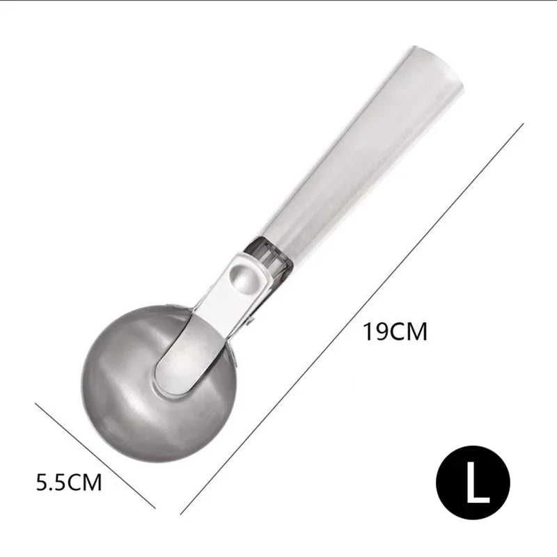 Stainless Steel Ice Cream Spoon Multifunctional Spoon for Ice Cream Dual-Purpose Scoop Fruit Watermelon Spoon Ball Scoop BJL001