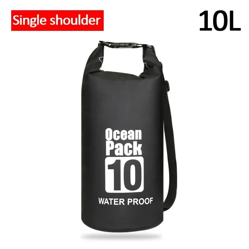 500D PVC Waterproof Dry Bag Sling Backpack Roll Top Storage Sack for Kayaking Rafting Hiking Fishing Boating Outdoor Gear