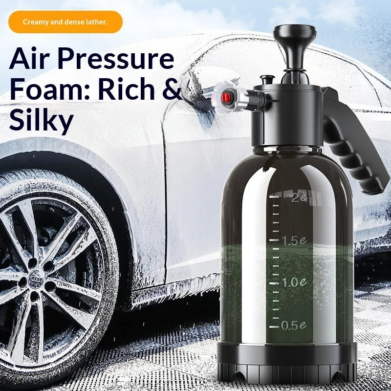 HOMEFISH 2L Pneumatic Handheld Car Wash Foam Sprayer High Pressure Foam Water Bottle Quick Clean For Car Home Disinfectant Use