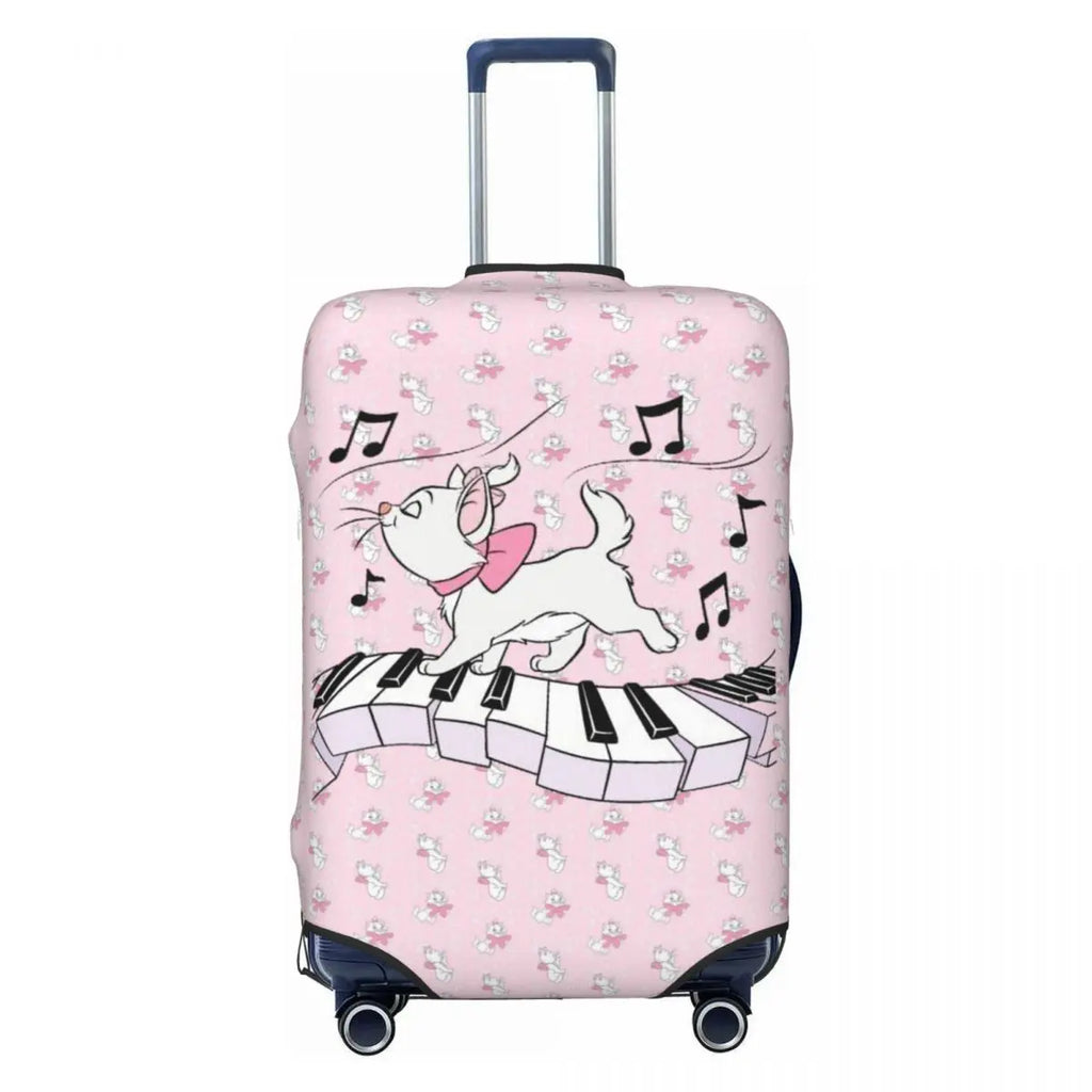 CustomM-Marie Cat Cartoon Travel Luggage Cover Elastic Suitcase Cover Protector Fit 18-32 Inch