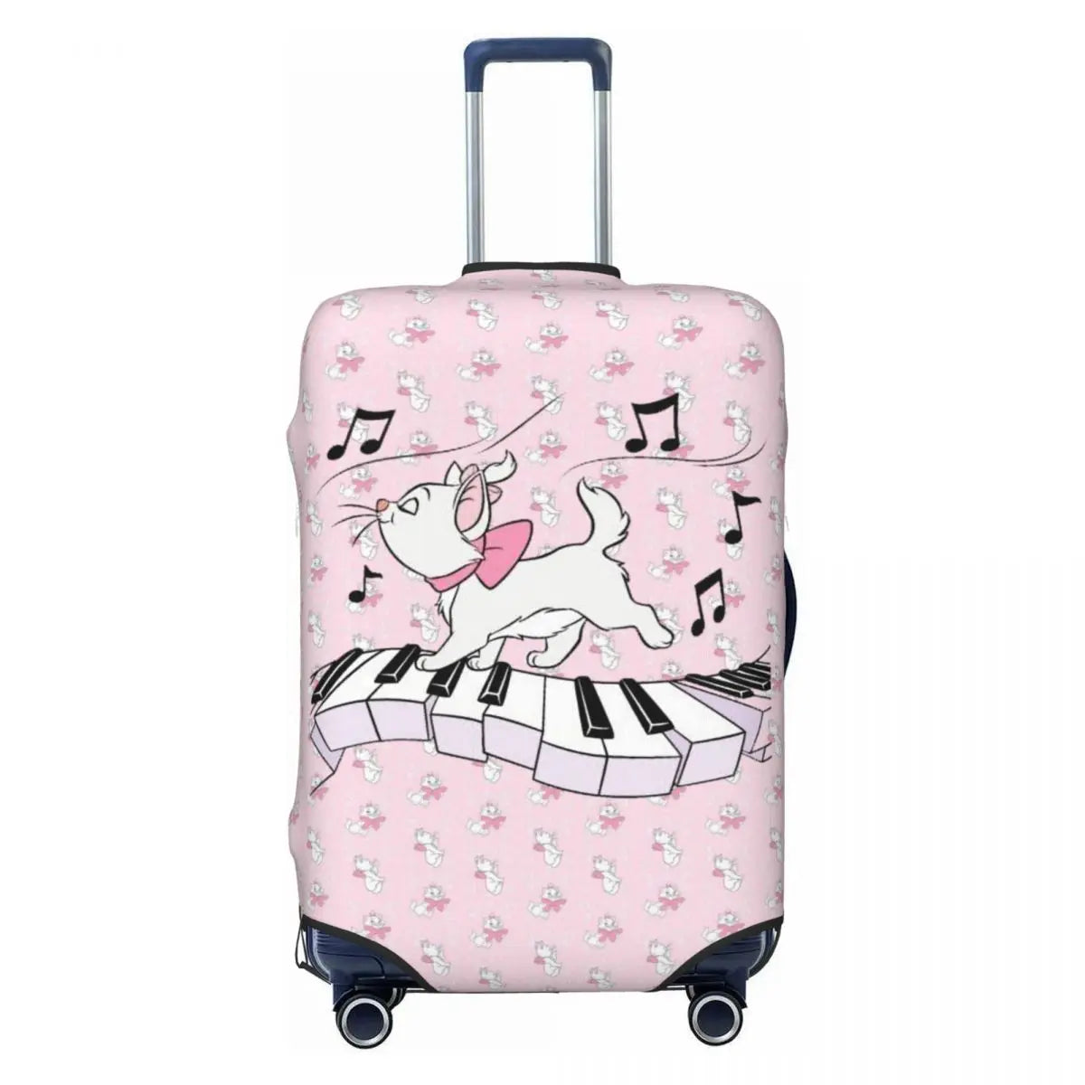 CustomM-Marie Cat Cartoon Travel Luggage Cover Elastic Suitcase Cover Protector Fit 18-32 Inch