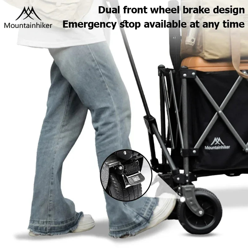 MOUNTAINHIKER 240L Large Capacity Outdoor Handcart,Available in Two Colors,900D Oxford Fabric for Durability,Camping Handcar
