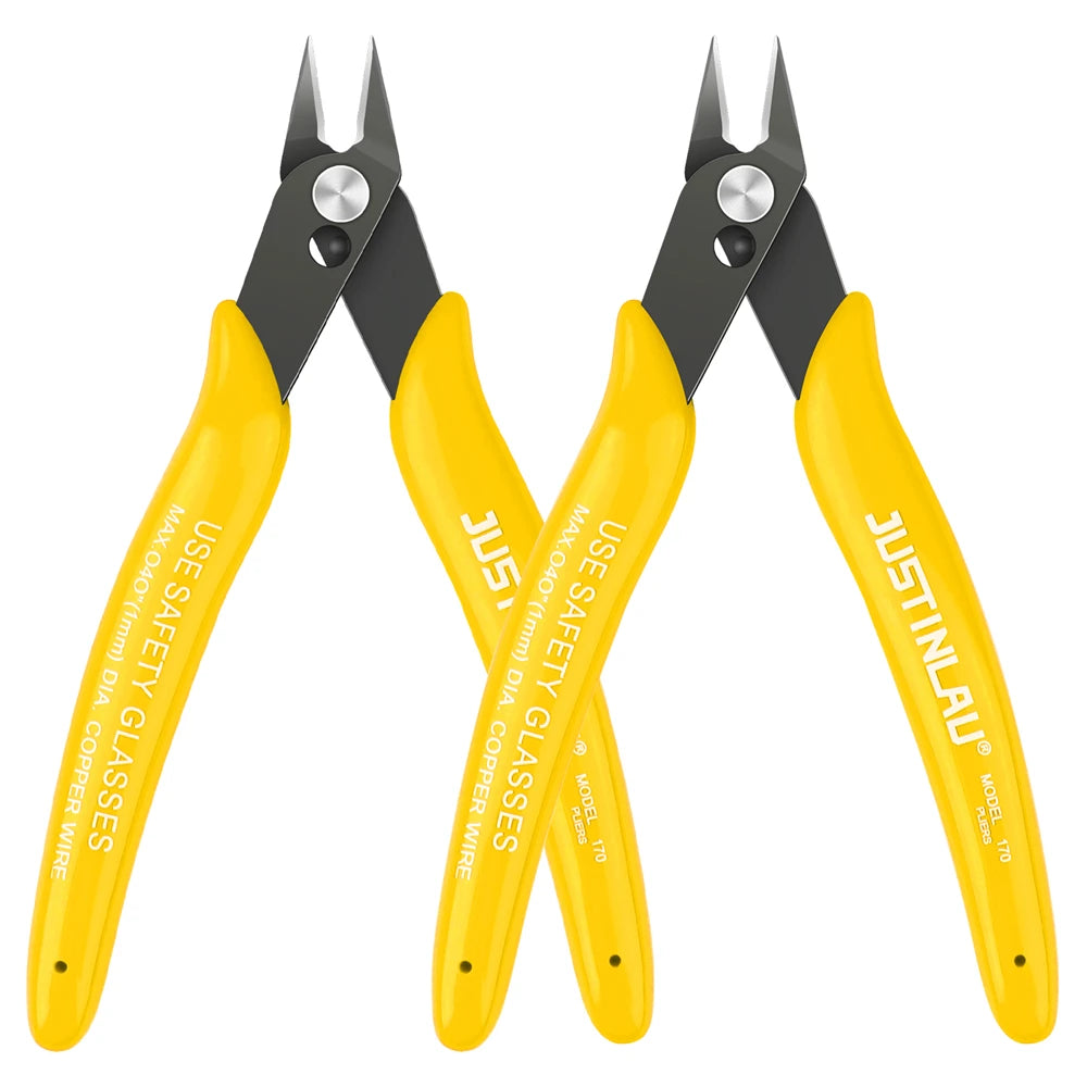 170 Wire Cutter DIY Trimmer Diagonal Side Cutting Cable Nippers Yellow Pliers Hand Mini Snips Flush Nipper Trimmer Hand Tools