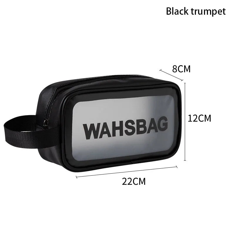 PVC Portable Travel Wash Makeup Bag Women's Cosmetic Bag Large-Capacity Transparent Waterproof Storage Box Organizer