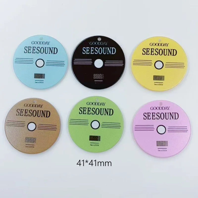 10pcs Acrylic Retro Tape Record Music Pendant DIY Keychain Phone Chain Necklace Jewelry