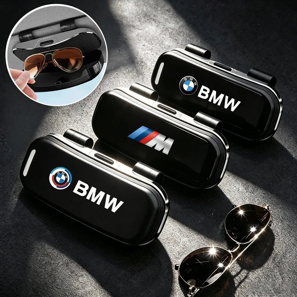 Car Visor Glasses Box Auto Sunglasses Storage Case Accessories For BMW G80 G06 G07 G42 G14 G15 G16 F82 F20 F21 F83 M2 / Stickers