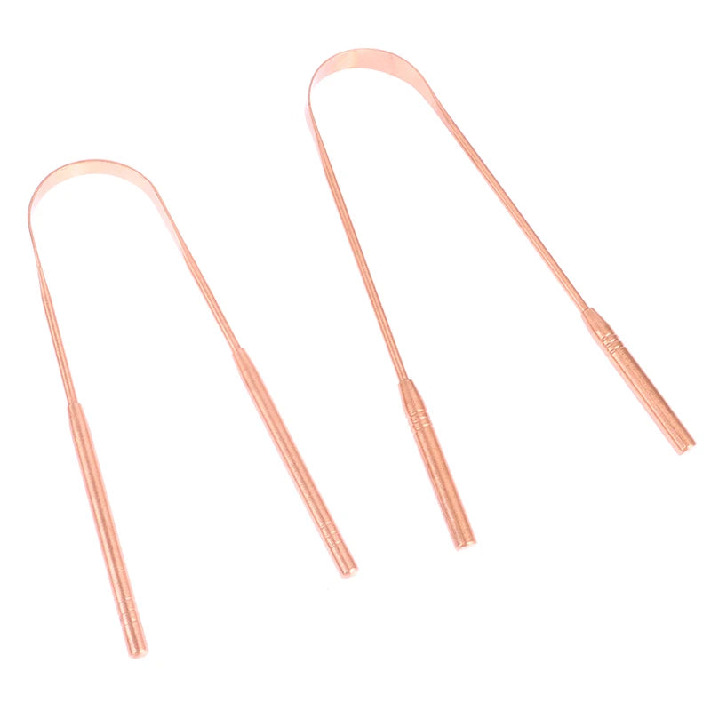 1Pc Copper Tongue Scraper Cleaner Scraper  Toothbrush Dental Oral Care Hygiene Health Care Tool For Men Women