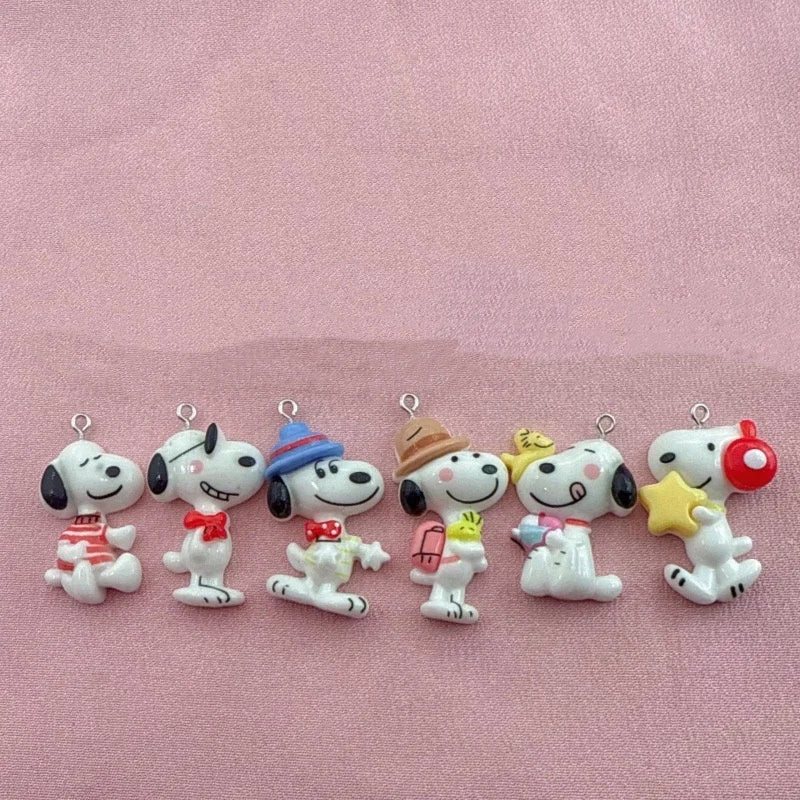 10pcs resin cute little dog pendant, DIY jewelry making earrings, keychain accessories