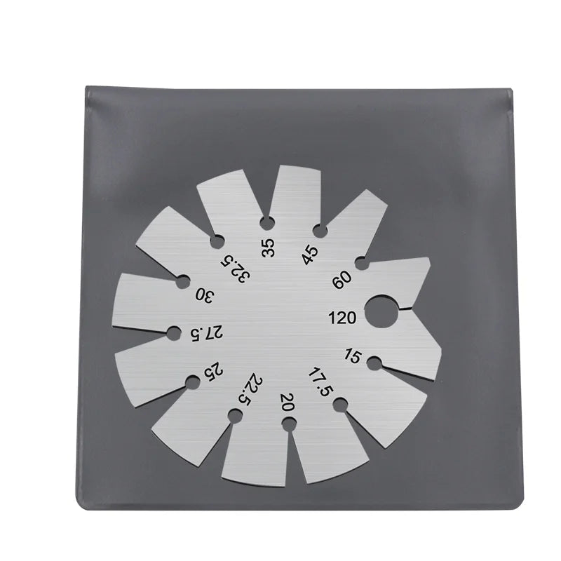 Stainless Steel Round Gauge Diameter Bevel Gauge Angle Protractor Thickness Gauge 15 Degree - 120 Degree Measuring Tool
