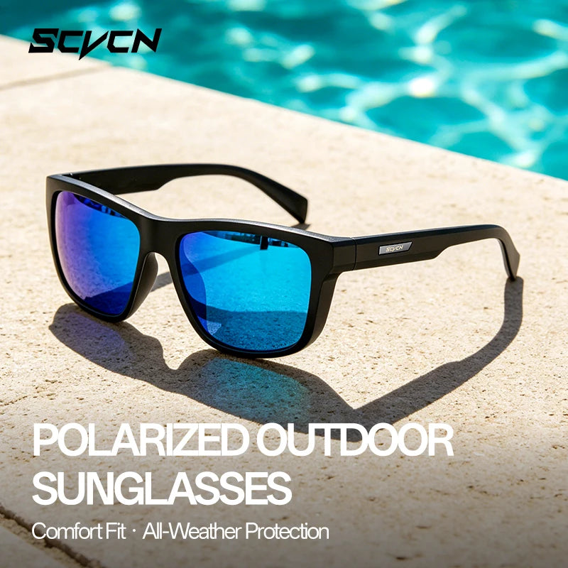SCVCN UV400 Hiking Polarized Sunglasses HD Outdoor Anti-Glare Fishing Stylish Glasses Sports Running Driving Cycling Sunglasses