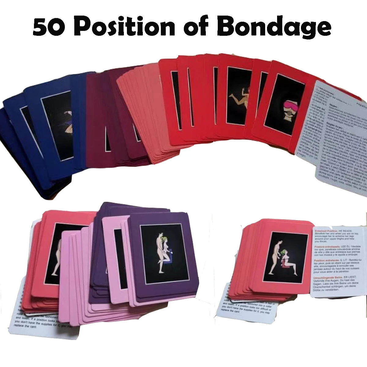 Adult Sexual Position Card 50 Positions Bondage Games 18+ Sex Love Cards Sexy Pose Card Naughty Valentine's gift Erotic Products
