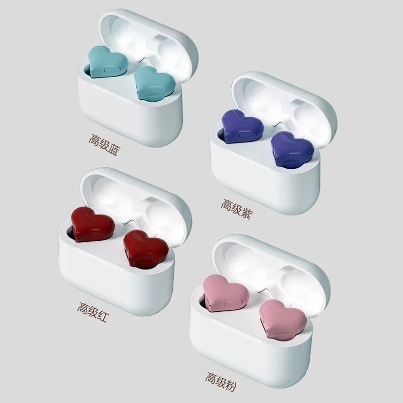 Fashion Love-shaped in-ear Bluetooth Headset Long Battery Life Noise Reduction Wireless Headset Gift