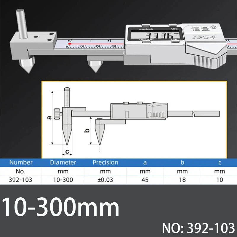 Horizontal Edge Center Digital Caliper 0.01mm Precision Stainless Steel Conical Probe for Hole Center & Edge Measurement