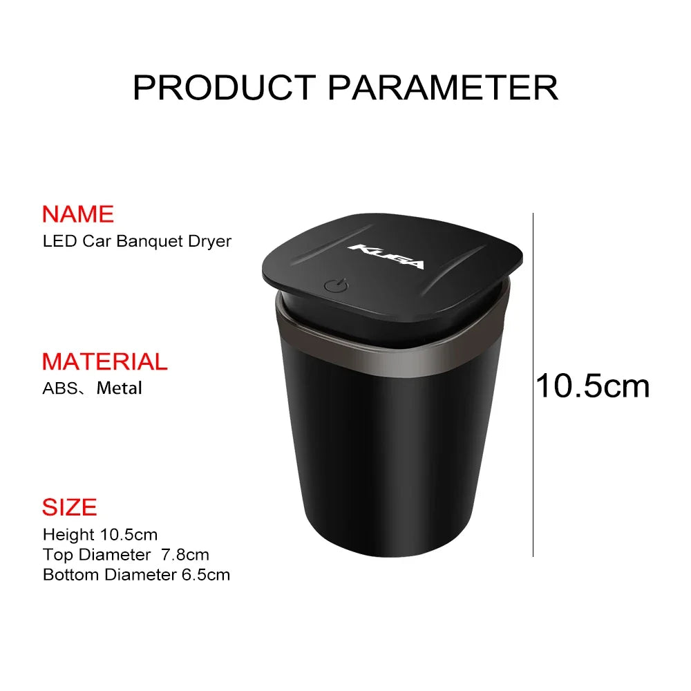 For Ford Kuga MK1 MK2 MK3 Portable LED Car Ashtray Cigarette Ash Holds Cup Ashtray Holder Auto Interior Storage Accessories