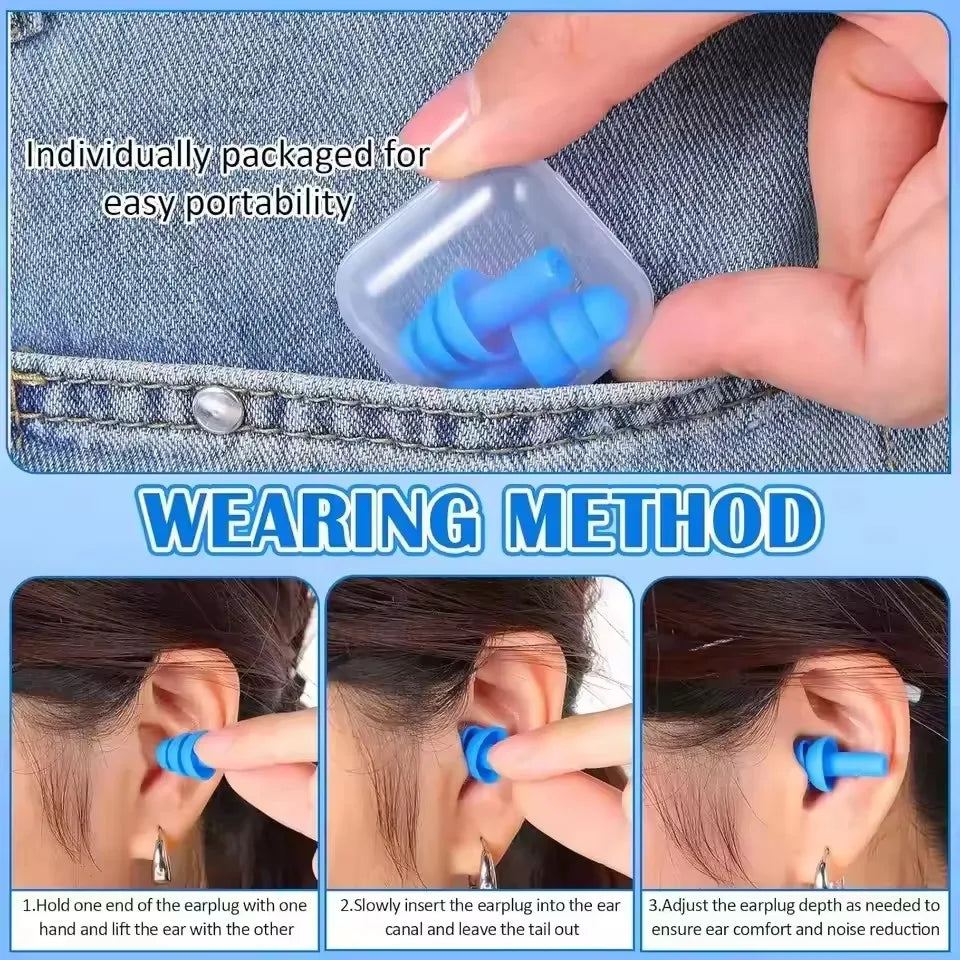 20/1Pair Ear Plugs Sleeping Noise Cancelling Reusable Silicone Sound Block Earplugs Summer Waterproof Swimming Ear Plug With Box