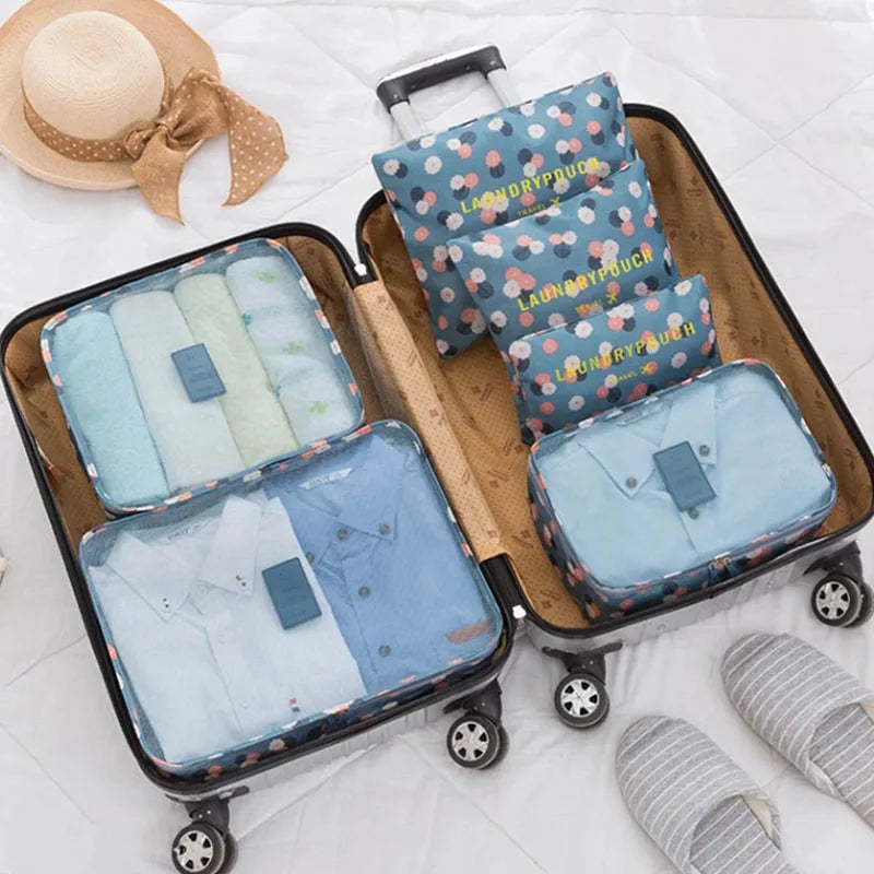 6pcs Travel Organizer Storage Bags Portable Travel Suitcases Organizer Travel Bag For Women Luggage Organizer Clothes Shoes Bag