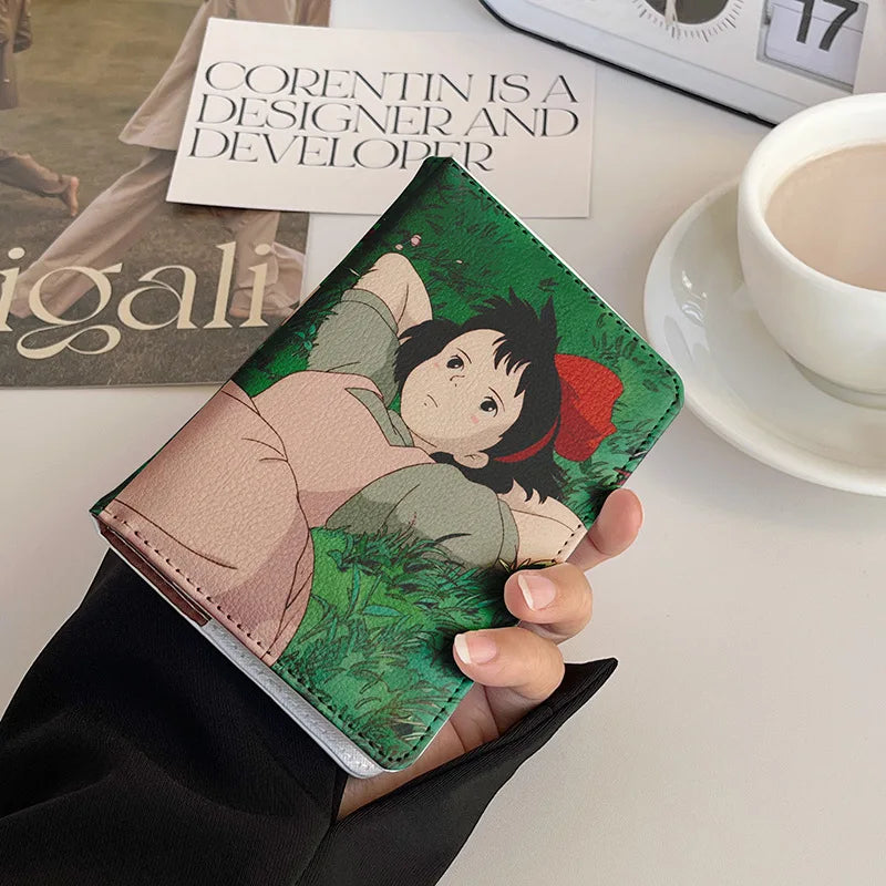 Japanese Animated Passport Cover Passport Wallet Travel Essentials Women Air Ticket Credit Card Holder Passport Protective Case