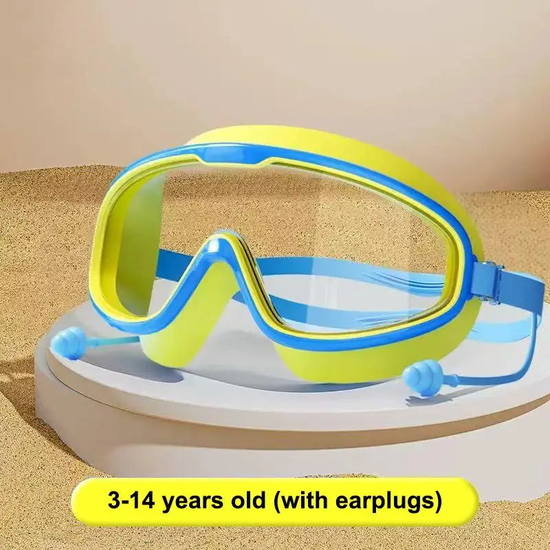 New【1PC Swimming Goggles Big Frame HD View Anti-fog Waterproof Swim Goggles Boys And Girls Multi-color To Choose】